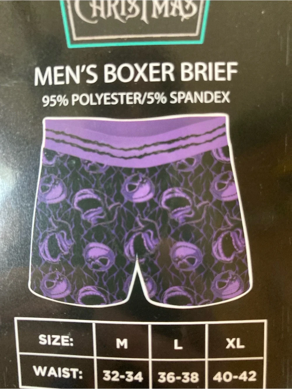 DISNEY Tim Burton's Nightmare Before Christmas Boxer Brief Men’s Sz M Purple NIB